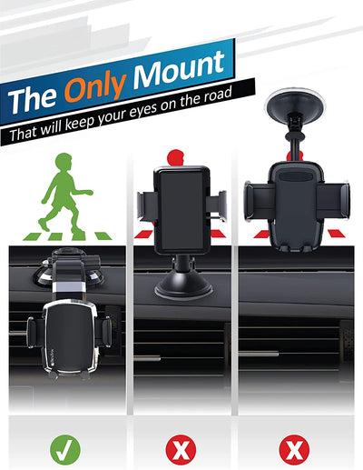 BESTRIX Phone Holder for Car, SmartClamp Car Phone Mount