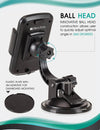Bestrix Universal Dashboard & Windshield Car Phone Mount Holder Compatible with iPhone 6/6S/7/8/X Plus 5S/5C/5 Samsung Galaxy S5/S6/S7/S8/S9 Edge/Plus Note 4/5/8 LG G4/G5/G6 All Smartphones up to 6" - Bestrix